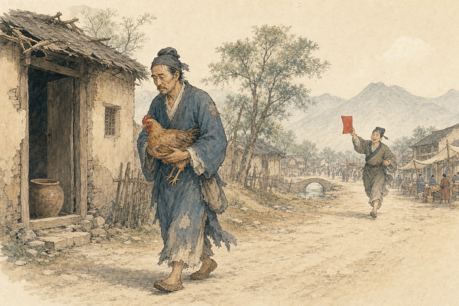 在范进能看见的世界里，一张中举报帖足以改变全家此后的生活。